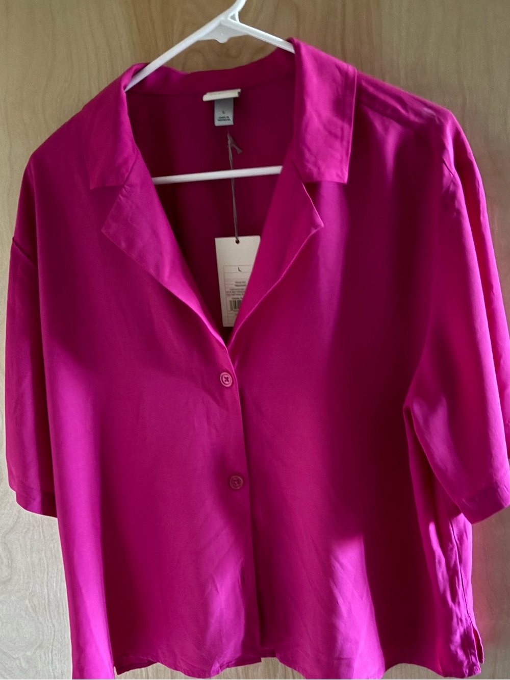 a new day Hot Pink Short Sleeve Button-Down Shirt - Picture 2 of 12